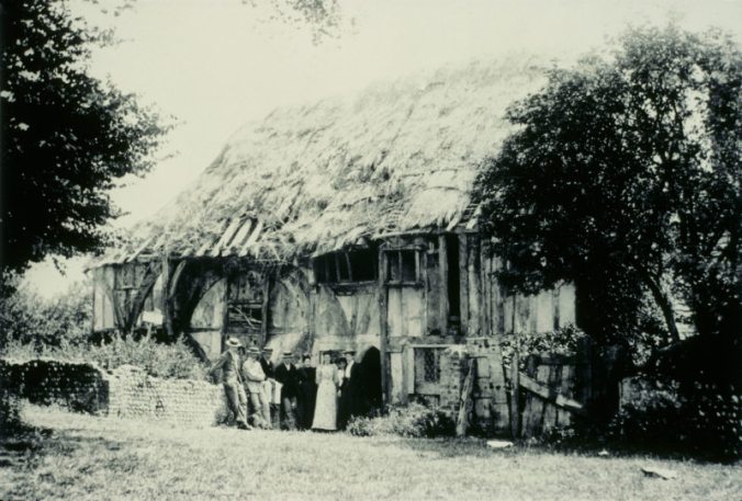 Copy of an 1894 black and white print of Alfriston Clergy House
